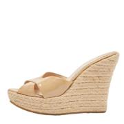 Pre-owned Leather sandals Jimmy Choo Pre-owned , Beige , Dames