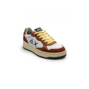 Witte en Oranje Leren Sneakers Sun68 , Multicolor , Heren