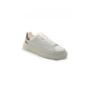 Witte en beige sneakers met logo Guess , White , Heren