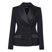 Zwarte Tuxedo Jas Peak Revers Dolce & Gabbana , Black , Dames