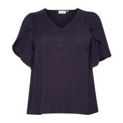 Paarse Dawn Blouse met Ruchedetails Kaffe Curve , Purple , Dames