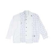 Witte Katoenen Combinatieshirt met Zakken Mihara Yasuhiro , White , He...