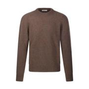 Ronde Hals Sweater in Leer Altea , Brown , Heren