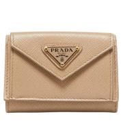 Pre-owned Leather wallets Prada Vintage , Beige , Dames