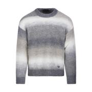 Melange Ronde Hals Pullover Emporio Armani , Gray , Heren