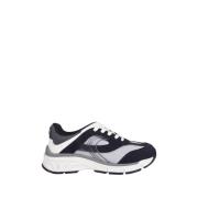 Navy Lage Sneaker Emporio Armani , Gray , Heren