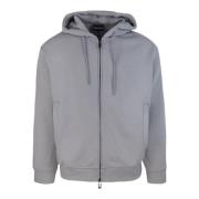 Grijze Hoodie Met Rits Trui Emporio Armani , Gray , Heren