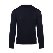 Navy Ronde Hals Sweater Roberto Collina , Blue , Heren