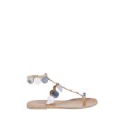 Zilveren Platte Sandaal Ancient Greek Sandals , Gray , Dames