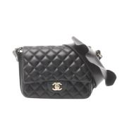 Pre-owned Leather chanel-bags Chanel Vintage , Black , Dames