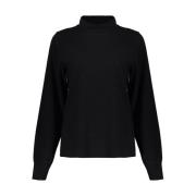 Solid Jacquard Sweatshirt Geisha , Black , Dames