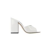 Leather sandals Paris Texas , White , Dames