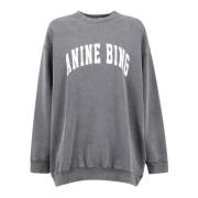 Zwarte Gewassen Sweatshirt Anine Bing , Gray , Dames