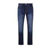 Denim Blauwe Zakbroek Emporio Armani , Blue , Heren