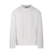 Witte Gauze Crew Neck Sweater C.p. Company , White , Heren