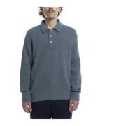 Relaxed Geborstelde Polo in Alpaca/Wol Mix Norse Projects , Gray , Her...