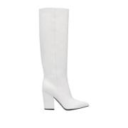 Witte Leren Enkellaarzen Sergio Rossi , White , Dames