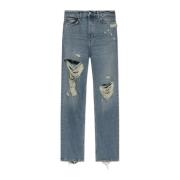 Distressed Effect Jeans Balenciaga , Blue , Dames