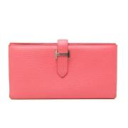 Pre-owned Leather wallets Hermès Vintage , Pink , Dames