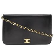 Pre-owned Leather chanel-bags Chanel Vintage , Black , Dames