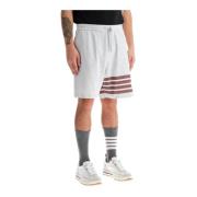 4-Bar Katoenen Bermuda Shorts Thom Browne , Gray , Heren