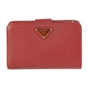 Pre-owned Leather wallets Prada Vintage , Red , Dames