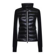 Gewatteerde Zwarte Trui met Trainingspak Moncler , Black , Dames