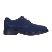 Blauwe Suède Veterschoenen Hogan , Blue , Heren