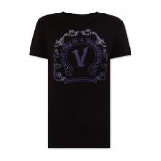 T-shirt met print en glinsterende applicaties Versace Jeans Couture , ...