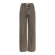 Wijde Pijp Jeans Grijs Bruin Gewassen Gestuz , Gray , Dames