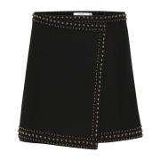 Asymmetrische Zwarte Rok met Studs Gestuz , Black , Dames