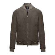 Suede Bomber Jacket BomBoogie , Gray , Heren