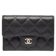 Pre-owned Leather wallets Chanel Vintage , Black , Dames