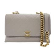 Pre-owned Leather chanel-bags Chanel Vintage , Gray , Dames