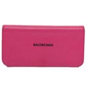 Pre-owned Leather wallets Balenciaga Vintage , Pink , Dames