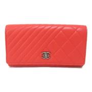 Pre-owned Leather wallets Chanel Vintage , Red , Dames