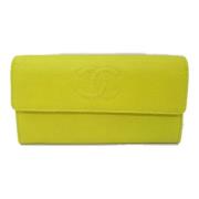 Pre-owned Canvas wallets Chanel Vintage , Yellow , Dames