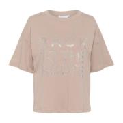 Simply Taupe Tee Top met Similisten Karen by Simonsen , Beige , Dames