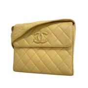 Pre-owned Leather chanel-bags Chanel Vintage , Beige , Dames