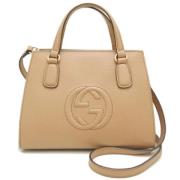 Pre-owned Leather gucci-bags Gucci Vintage , Beige , Dames