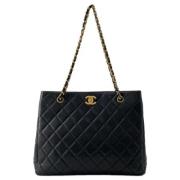 Pre-owned Leather chanel-bags Chanel Vintage , Black , Dames