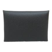 Pre-owned Leather wallets Hermès Vintage , Black , Dames