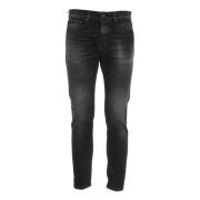 Slim Fit Grijze Jeans Aw24 Dondup , Black , Heren