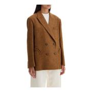 Nightbreak Awate Dubbelrijige Wollen Blazer Blazé Milano , Brown , Dam...