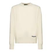 Witte Gebreide Trui Aw24 Dsquared2 , White , Heren