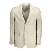 Klassieke Linnen Jas in Beige met Logo Gant , Beige , Heren