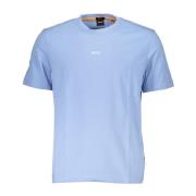 Blauw Katoenen T-Shirt Korte Mouwen Hugo Boss , Blue , Heren