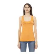 Mouwloze tanktop voor dames met strass logo Just Cavalli , Orange , Da...