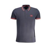 Blauw Katoenen Poloshirt met Korte Mouwen Cavalli Class , Blue , Heren