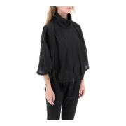 Windjack in vloeibare glans Herno , Black , Dames